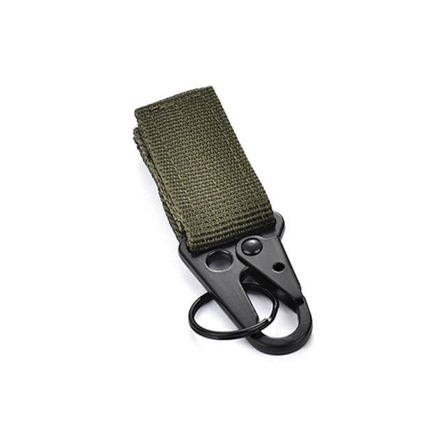 Caza de caza Camping Cinturón de escalada Cintura Colgante Cintura Clave Gancho Perchador Nylon Multifuncional Webbing Weble Green 4 Piezas Monstrate OD011019-03