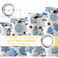 thumbnail image 4 of Fsddascl Christmas Snowman Blackout Curtains for Bedroom/Living Room, Thermal Insulated Kitchen Curtains, Winter Snowflakes Xmas Tree Gingerbread Blue Grommet Darkening Window Treatment 27.5"x39"x2, 4 of 6