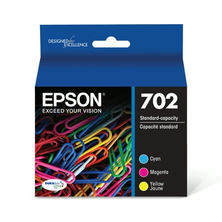 UPC: 0010343931954 | EPSON 702 DURABrite Ultra Ink Standard Capacity Color Combo Pack (T702520-S) Works with WorkForce Pro WF-3720  WF-3730  WF-3733