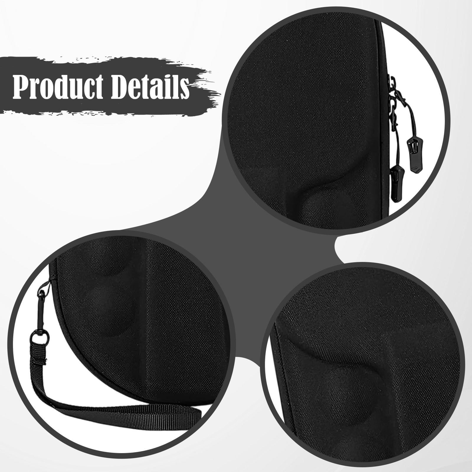 funtasica Table Tennis Racket Case Carry Bag Container Premium Heavy Duty Outdoor Indoor Pingpong Storage Bag for 2 Paddles and 4 Balls Black