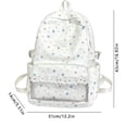 thumbnail image 3 of Coquette Aesthetic Backpack with Lace Decor, 16.92X12.2X5.51" Star Print Kawaii Backpack, Cute Backpack with Transparent Pocket, Lightweight Laptop Bookbag, Multi Pocket Daypack for Daily Commute, 3 of 4