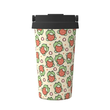 

Vsdgher Frog Hold Strawberry Coffee Mug Pobtable To Stainless Steel Coffee Tumbler Coffee Cups with Lids Thermos for Hot and Cold Drink