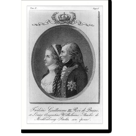 Historic Print, [Friedrich Wilhelm III, King of Prussia, 1770-1840, head-and-shoulders portrait, with Queen Louise, left profile], 16" x 20"
