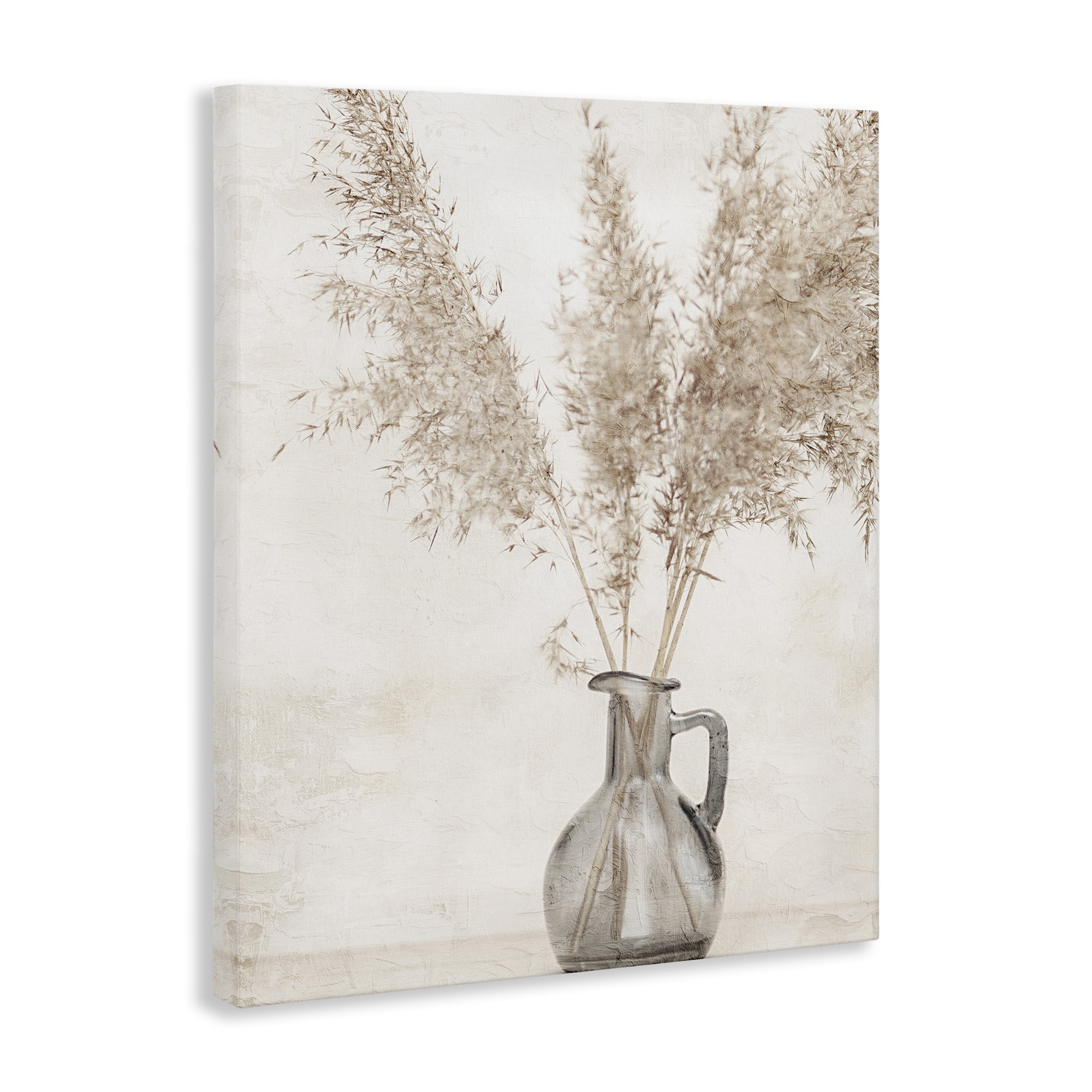 Stupell Industries Organic Pampas Vase Botanical & Floral Painting Gallery Wrapped Canvas Art Print Wall Art, 36 x 48
