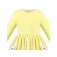 thumbnail image 4 of Sunny Fashion Girls Dress Yellow Easter Bunny Pocket Cute Long Sleeve Cotton Casual 5 Years, 4 of 7