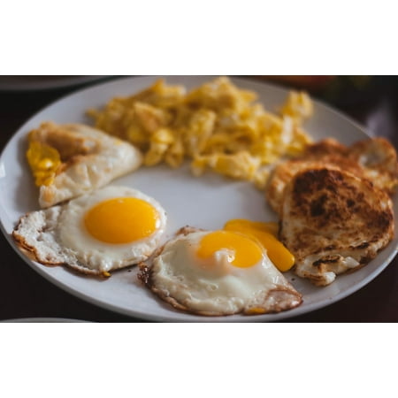 Canvas Print Eggs Side Food Eat Scrambled Sunny Up Breakfast Stretched Canvas 10 x (Best Sunny Side Up Eggs)
