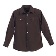 Gioberti Boys Casual Western Solid Long Sleeve Shirt With Pearl Snaps