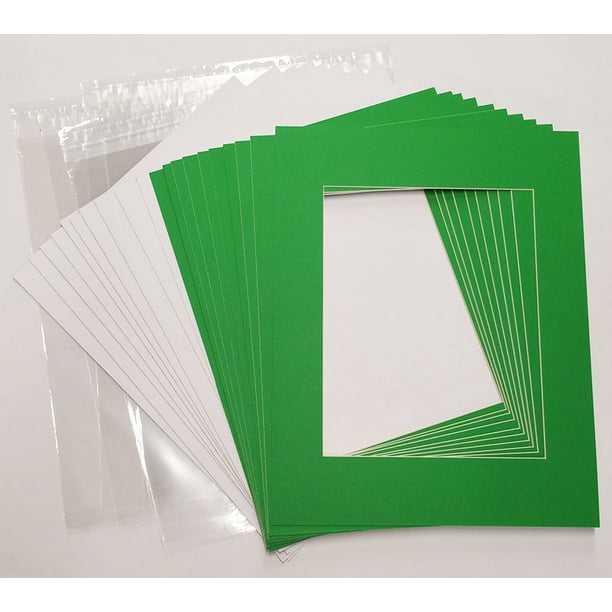 11x14 White Picture Mats with White Core for 8x12 Pictures Fits 11x14