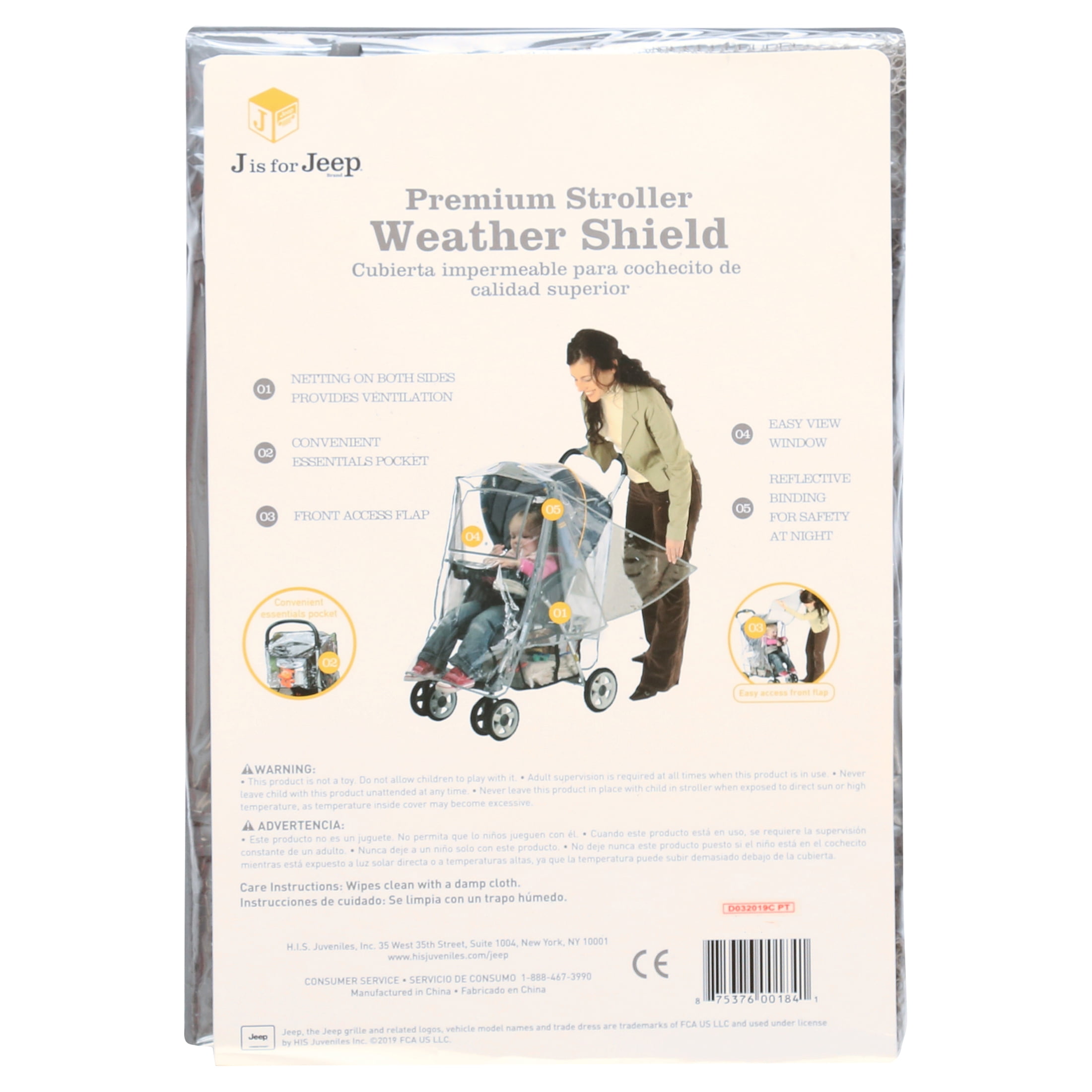Jeep Premium Stroller Weather Shield, Clear