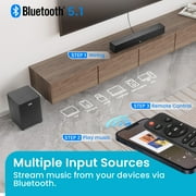 Acoustic Audio 5.1 Surround Sound Home Theater Sound Bar with Bluetooth, RCA, Optical, ARC, AUX, Wireless Subwoofer and Remote Control - AA5190 (Black)