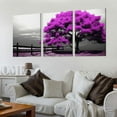 thumbnail image 2 of Nawypu Wall Art for living Room Purple Tree Nature Landscape Canvas Wall Art Modern Landscape Canvas print Artwork Contemporary Nature Picture Painting Print Framed Ready to Hang 12''x16''X3 Panels, 2 of 4