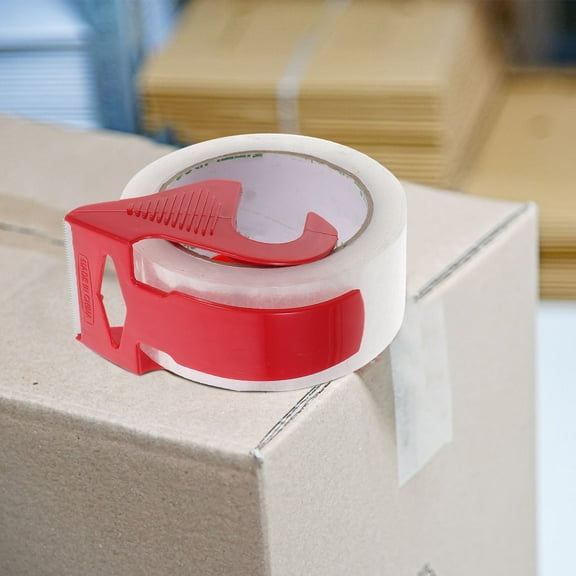 LULULION Portable Tape Dispenser Red Plastic 3Pack for Moving
