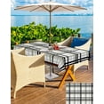 thumbnail image 5 of Boanket Outdoor Tablecloth with Umbrella Hole for Patio/Picnic/Party/Camping, Sage Green Black Plaid Waterproof Table Cloth Rectangle Table Cover Washable, Farmhouse Green Black Checkered 60"x 102", 5 of 7