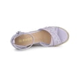 thumbnail image 4 of BLISSFUL STEP Women's Shoes Floral Lace Espadrille Wedge Heel Open Toe Sandals Purple Flower 5.5, 4 of 7