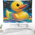 thumbnail image 3 of RKSupls Tapestry Wall Hanging Art, Yellow Rubber Duck Rainbow Float Tapestry Decoration for Daily Bedroom, Dorm, Living Room, Apartment Hallway Home Decor, 3 of 5