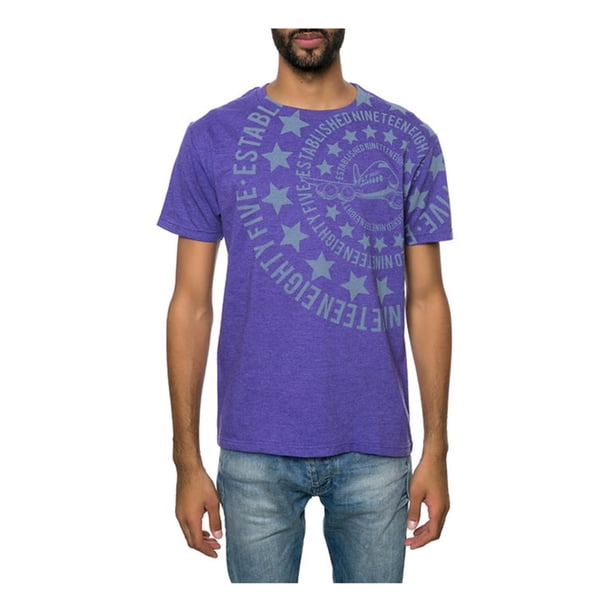 Fly Society The Redline - Camiseta gráfica para hombre, color morado, talla mediana