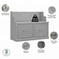 thumbnail image 3 of Woodland Entryway Bench with Doors and Wall Shelf in Gray - Engineered Wood, 3 of 10