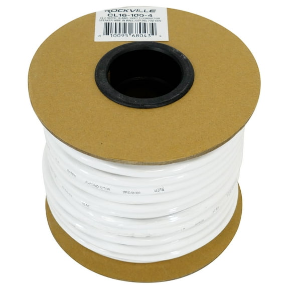Rockville CL16-100-4 CL2 Rated 16 AWG 100' 4 Conductor Speaker Wire In Ceiling