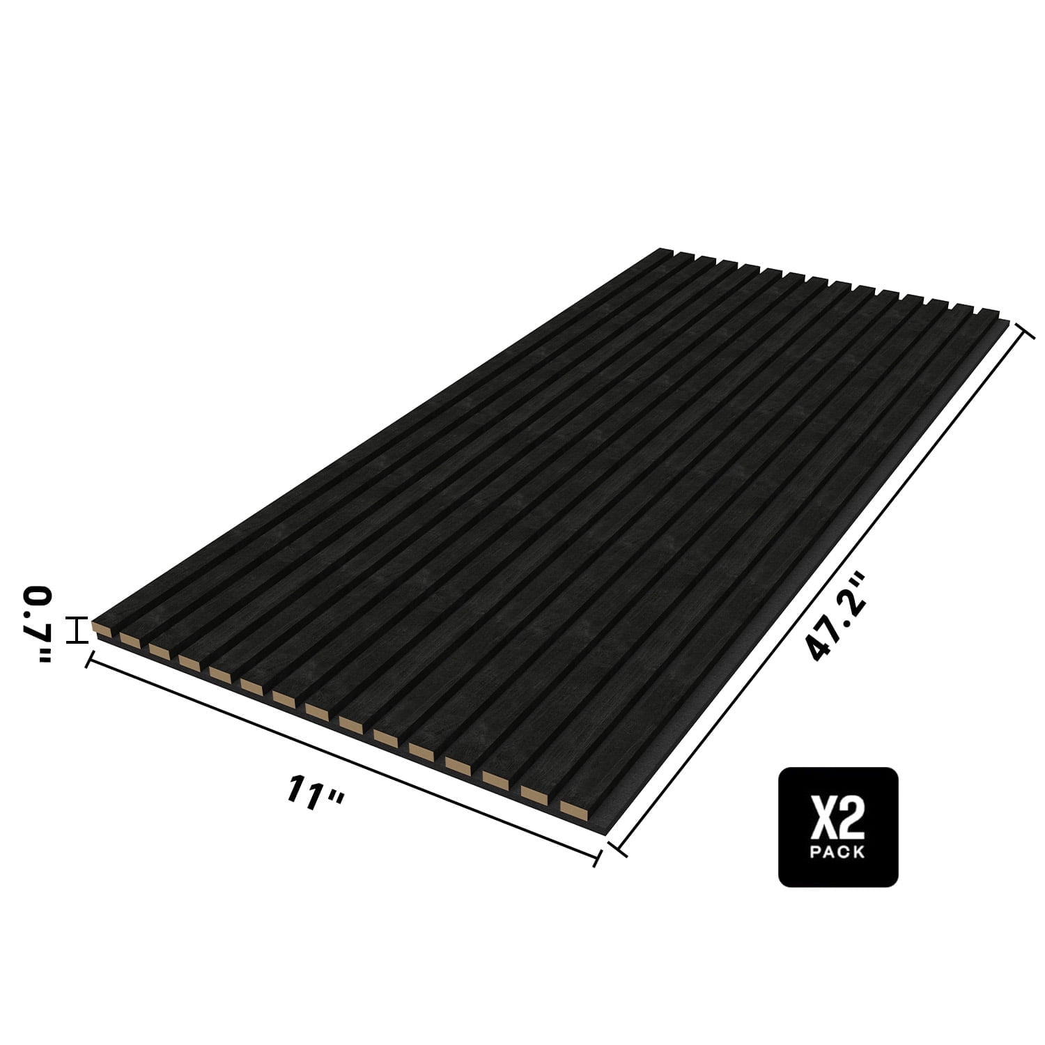 2PCS Wood Panels for Wall - Acoustic Wall Panels - 2PK Wall Wood Panels - 47.24" X 11.02" - Soundproof Wall Panels for Decor - Acoustic Slat Wood Wall Panels for Interior Decoration of Walls