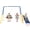 Blue Steel2, variant on XIZE Heavy-Duty A-Frame Metal Swing Set for Backyard with 1 Saucer and 1 Belt Swing Seat, Outdoor Playset for family