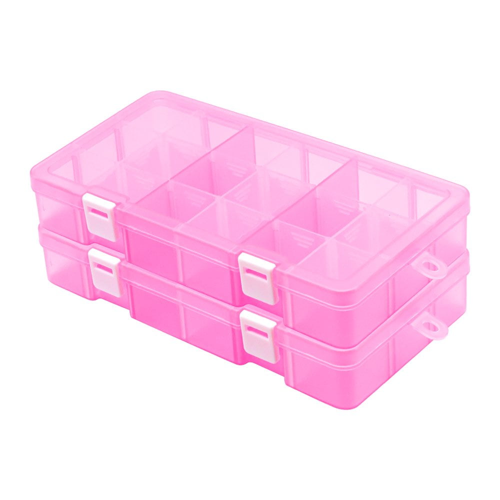 DUONER Plastic Bead Storage Organizer Box Divided Grids 18 Compartments