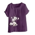 thumbnail image 3 of Birdeem T-Shirt Ample Décontracté d'Été pour Femme à Col Rond, Manches Courtes, à Imprimé Floral, 3 of 12
