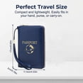 thumbnail image 3 of Green RFID Anti Magnetic Passport Wallet – Slim Leather Travel Wallet with Zipper & Wristlet Strap, Holds Credit Cards Tickets Boarding, Great for Summer Adventure, 3 of 9