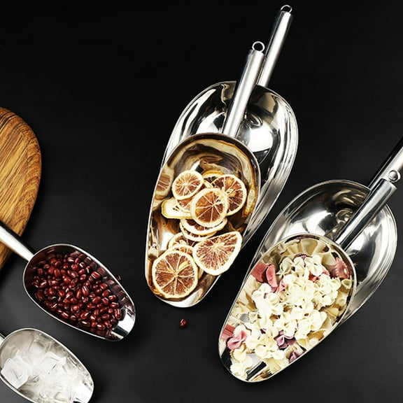 MLINS  2 Pcs Pet Food Shovel Dog Cup Scoop Stainless Steel Feeding Tool Long-lasting