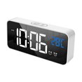 thumbnail image 1 of Despertador digital, reloj LED de cabecera, pantalla de espejo regulable con 2 alarmas/repetición/temperatura/control de sonido, sin tictac, reloj despertador de viaje portátil, recargable por USB oso de fresa Electrónica, 1 of 5