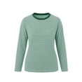thumbnail image 4 of Yutgune Women's Striped Sweatshirt Crew Neck Long Sleeve Shirts Loose Casual Fall Top, 4 of 6
