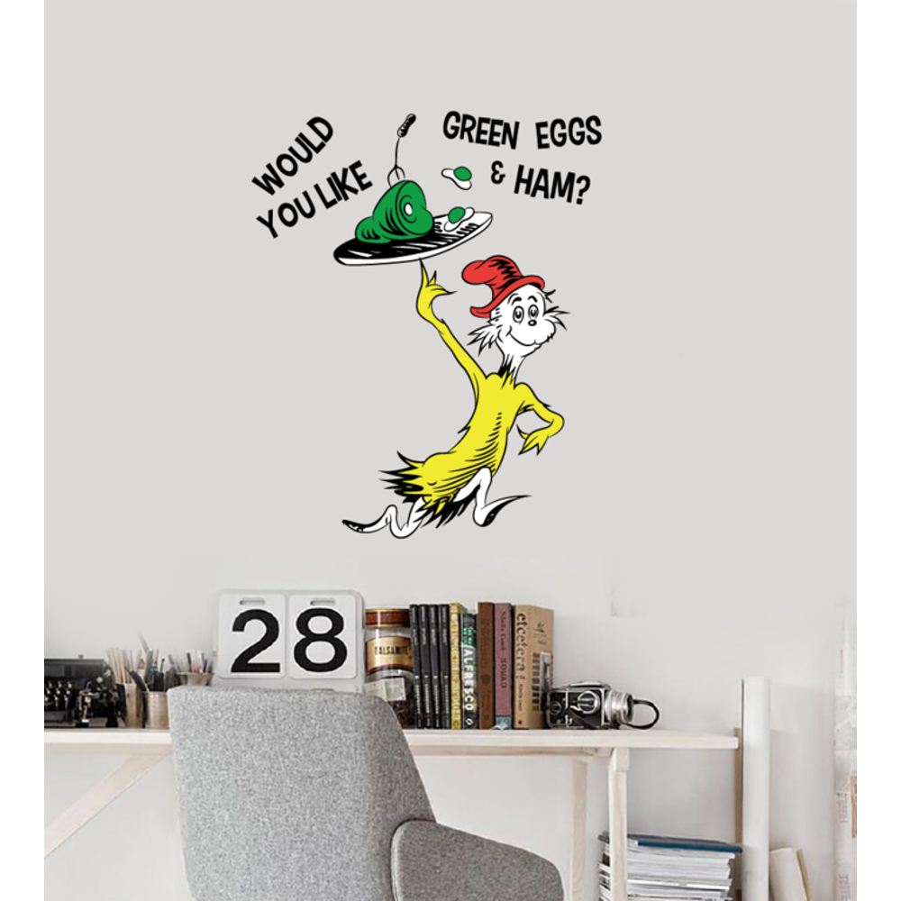Dr Seuss Grinch Stole Christmas Green Eggs and Ham Character Wall Art