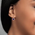 thumbnail image 4 of Gem Stone King 18K Rose Gold Plated Silver Blue Iolite Dangle Leverback Earrings for Women (1.68 Cttw, Heart Shape 7MM), 4 of 4