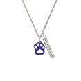 thumbnail image 2 of Delight Jewelry Acrylic Small Paw Purple Silvertone Fearless Bar Charm Necklace, 23", 2 of 4