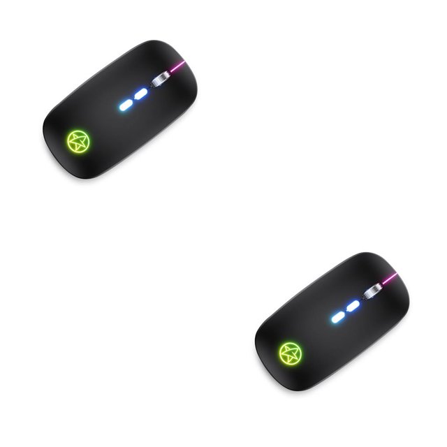 Methold Ratón inalámbrico para juegos de 2,4 GHz, 500 mAh, recargable por USB, equipo de ratones silenciosos para ordenador portátil con luz Type2 NO2