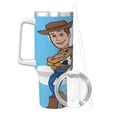 thumbnail image 3 of Woody Buzz Story Bouteille d'Eau 40oz Ice Bully avec Poignée Paille de Bouteille Sport Isolée en Acier Inoxydable Réutilisable Étanche Gobelet de Voiture, 3 of 9