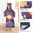 thumbnail image 3 of FORMRS Wearable Blanket Hoodie with Sleeves for Kids Cozy Flannel Sweatshirt, Blue Neon Road, 3 of 7