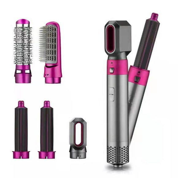 Qianli Electric Hair Dryer Hair Dryer 5 in 1 Hair Curler Automatic Hair Straightener Blow Dryer Hair Dryer (Pink)