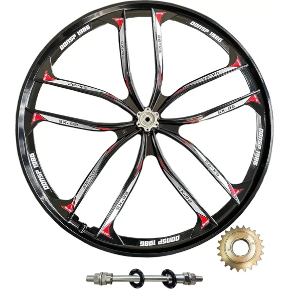 CDH 10 Spokes 26" Rear Bike Mag Wheel 135mm & 22T Flywheel for Cruiser Mountain Bike