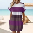 thumbnail image 2 of Sentmoon Long Dresses with Pockets Striped Print Plus Size Athletic Dress Short Sleeve Loose Fit Trendy Beach Must Haves Summer Maxi Dress for Summer and Hot Weather XXXXXL, 2 of 8