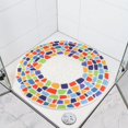 thumbnail image 1 of Alfombra de Ducha Antideslizante Redonda de 60 * 60 cm Colorida, Alfombra de baño de Lufa Triangular, Alfombra de Piso con desagüe para Ducha y baño, 1 of 5