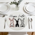 thumbnail image 4 of Weloille Napperon Rond en Lin de 36 Pouces, Décoration de Table de Pâques pour Repas Festifs, 4 of 6