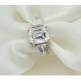 thumbnail image 6 of 18K White Gold Plated Ring For Women, Vintage Engagement Ring, 6x8mm Octagon Moissanite Ring, Bridal Ring, Genuine Certified Moissanite Wedding Ring, 6 of 6