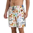 thumbnail image 2 of Kll Animal Cartoon Style Men'S Casual Summer Beach Shorts Hawaiian Shorts With Pockets-X-Large, 2 of 9