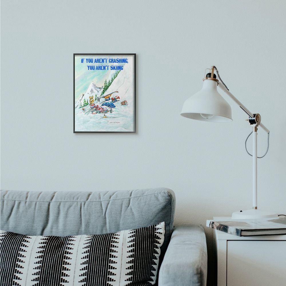 Stupell Industries Aren't Crashing Aren't Skiing Funny Sports Cartoon Design Framed Wall Art by Gary Patterson