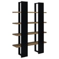 thumbnail image 6 of Danbrook 71-inch 4-shelf Bookshelf Black and Aged Walnut, 6 of 12