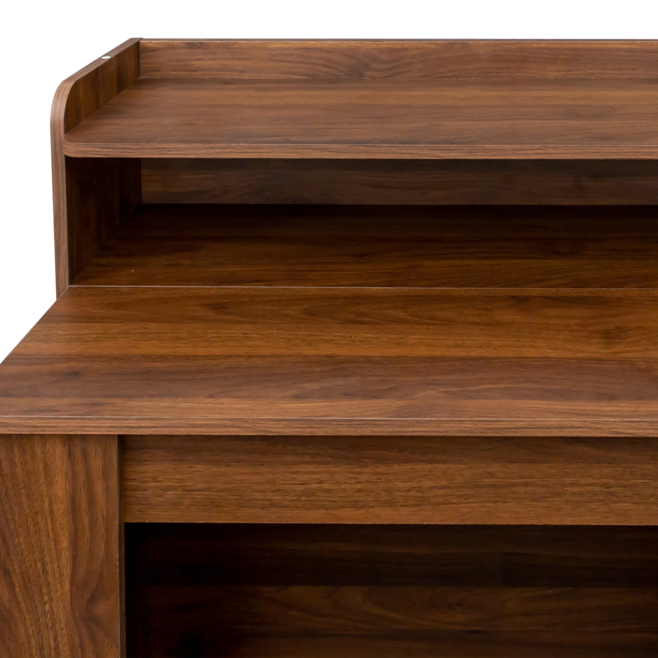 Noble House Earthy 98.4" Extendable Dining Table, Hidden Storage, Wooden Convertible Kitchen Sideboard, Walnut