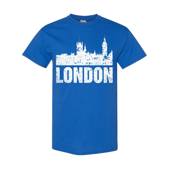 Inktastic London England City Skyline with Grunge T-Shirt