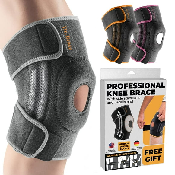 Rodillera DR. BRACE ELITE con estabilizadores laterales y almohadillas de gel