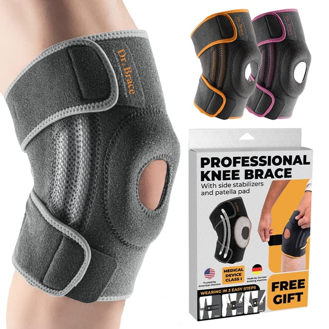 Rodillera DR. BRACE ELITE con estabilizadores laterales y almohadillas de gel