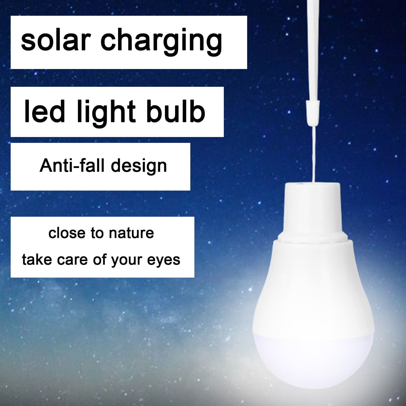 Clearance! Led Lights,Monocrystalline Solar LED Bulb Light Portable USB Rechargeable Light Indoor And Outdoor Hiking Camping Tent Fishing Lighting(With Lanyard) Clearance